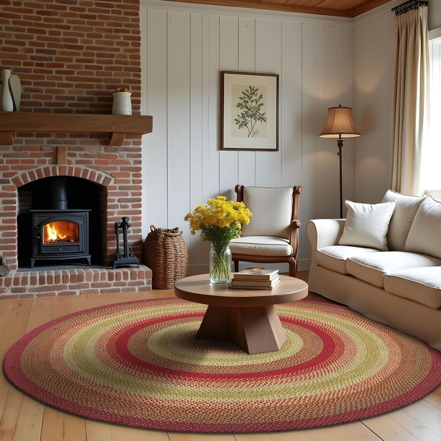 Cider Barn Red Jute Round Braided Rugs
