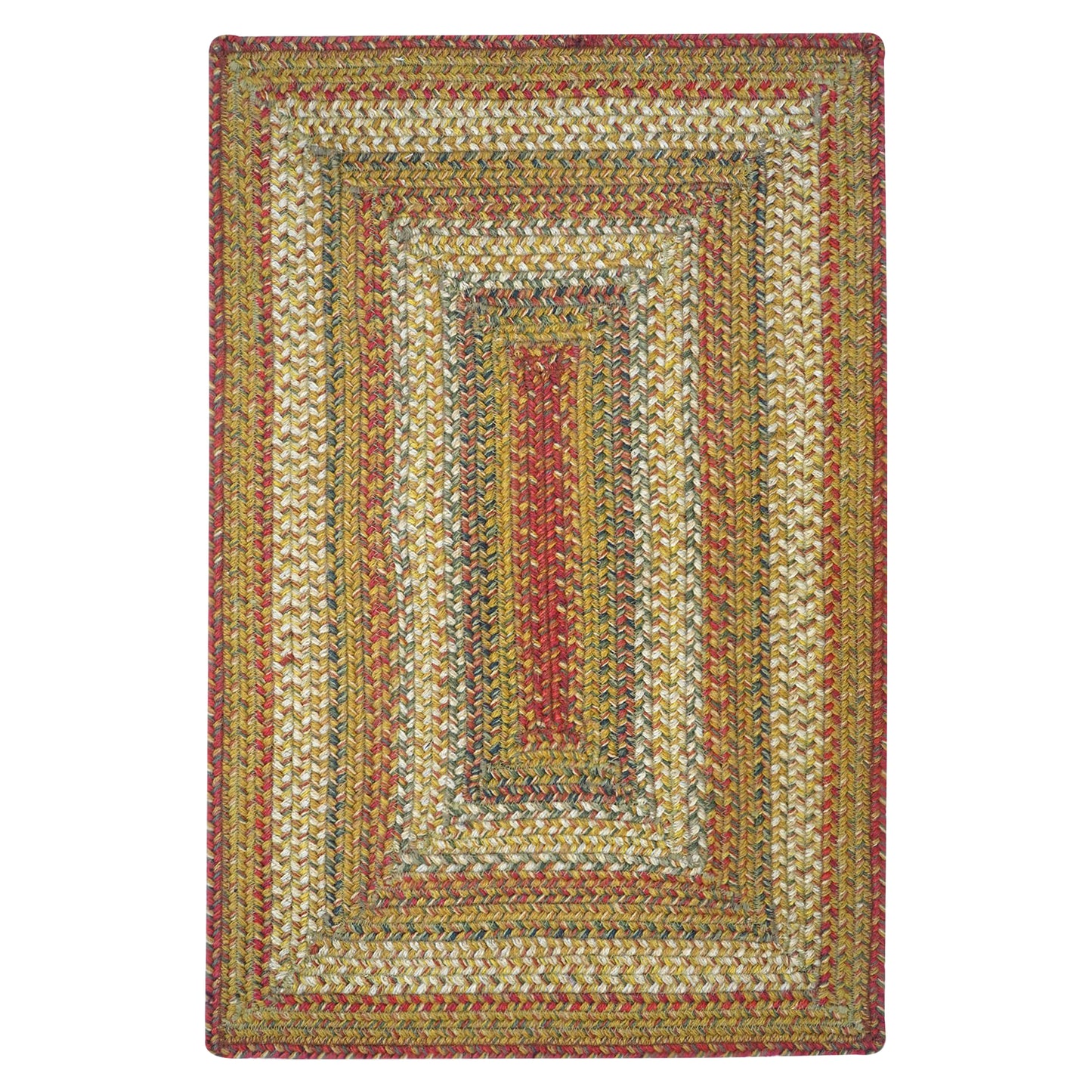 Mustard Seed Red - Green Jute Braided Rectangular Rugs