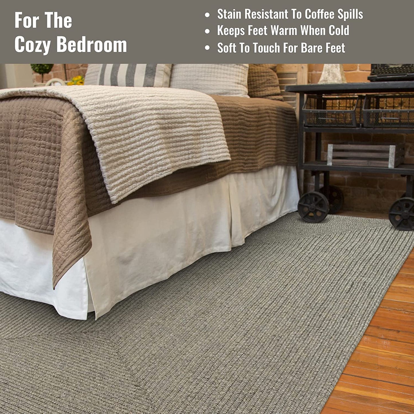 Smoke Grey Ultra Durable Braided Rectangular Rugs - Braided-Rugs.com