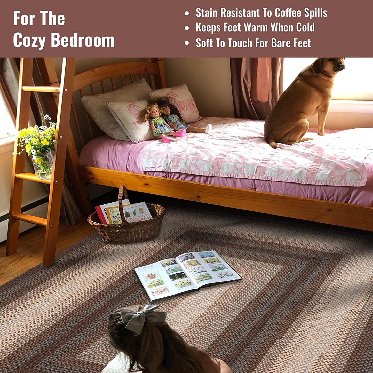 Driftwood Brown Ultra Durable Braided Rectangular Rugs - Braided-Rugs.com
