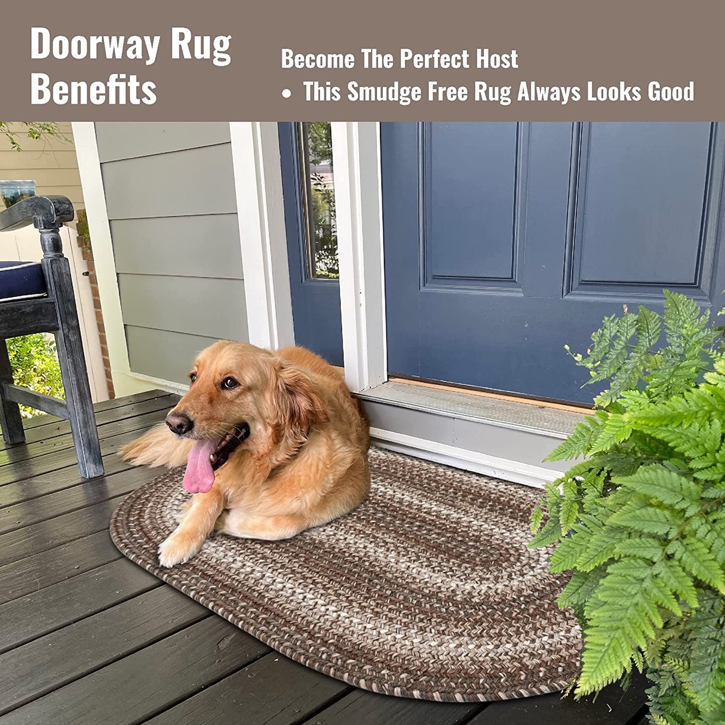 Wildwood Brown Ultra Durable Braided Oval Rugs - Braided-Rugs.com