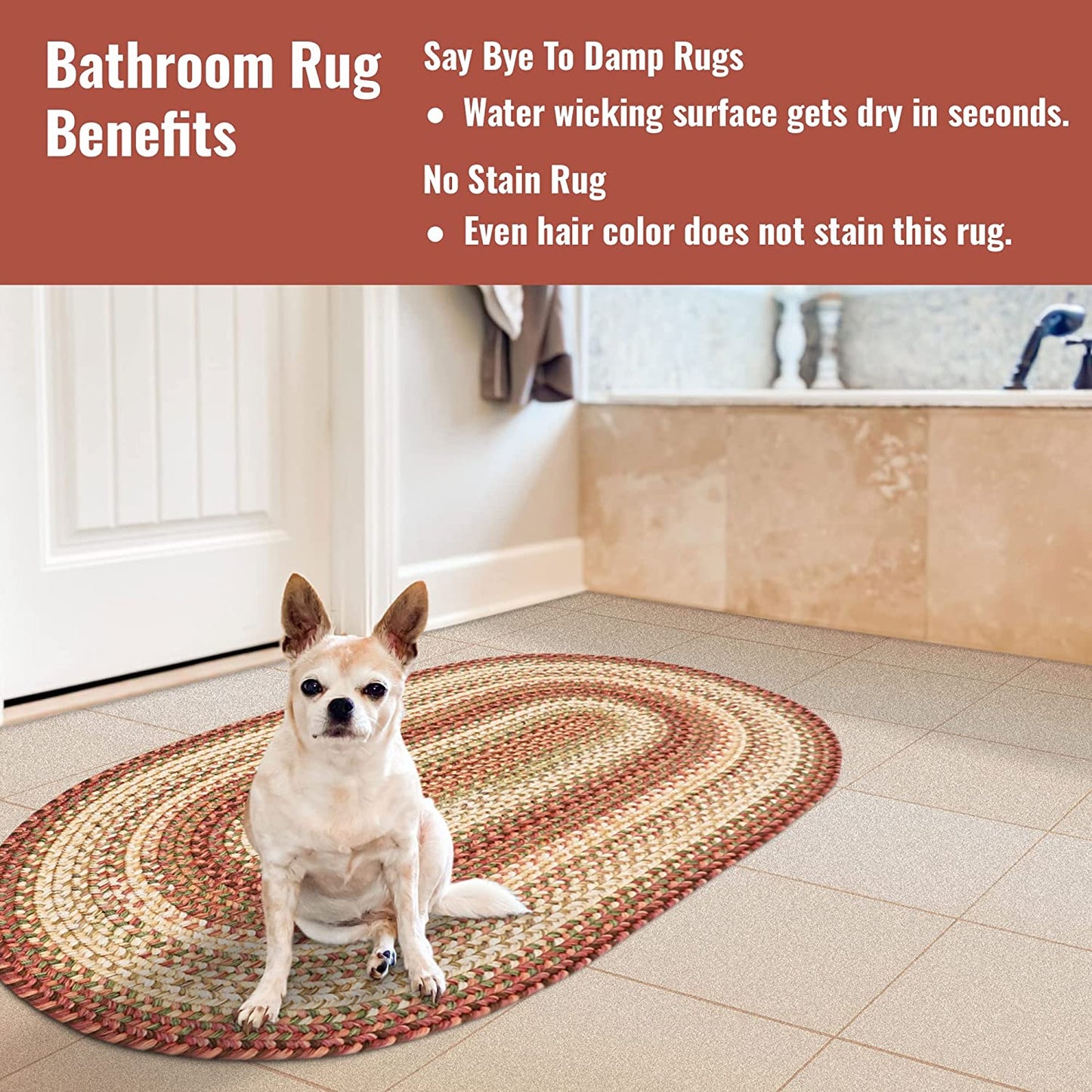 Barcelona Gold - Burgundy Ultra Durable Braided Oval Rugs - Braided-Rugs.com