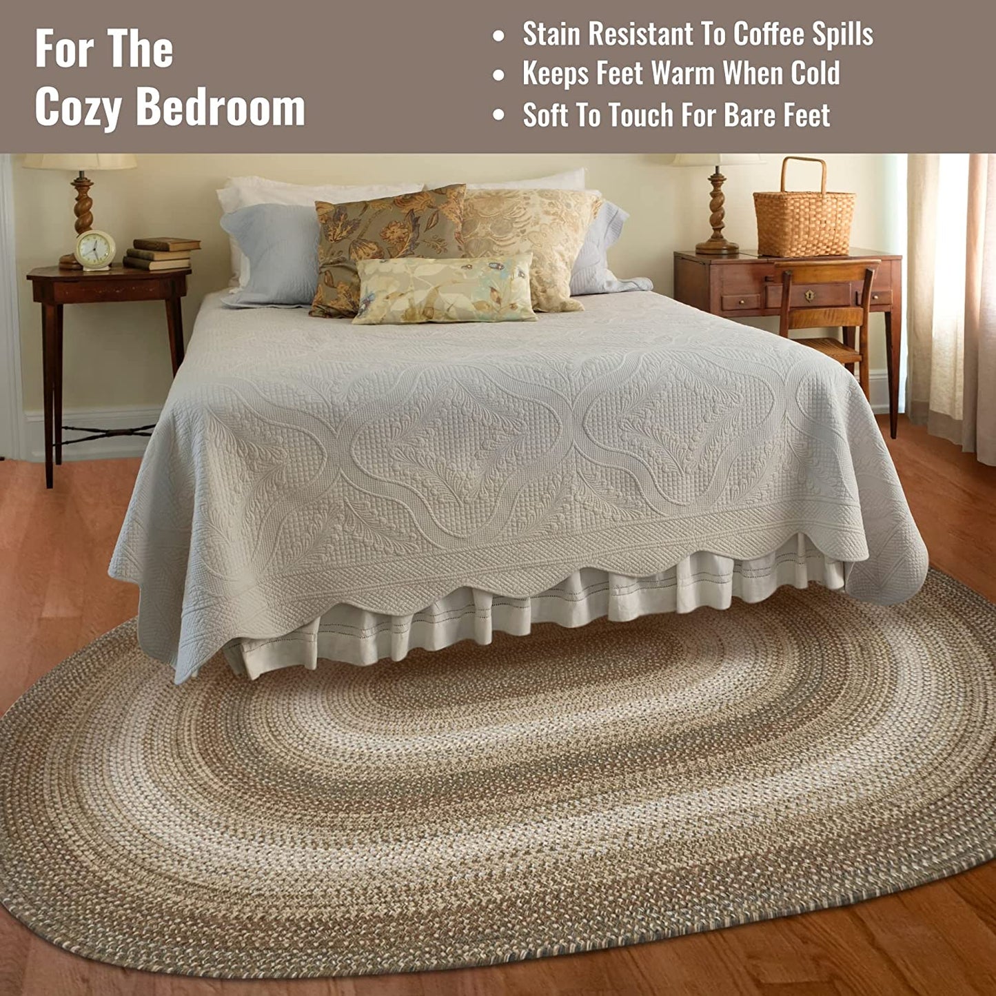 Wildwood Brown Ultra Durable Braided Oval Rugs - Braided-Rugs.com
