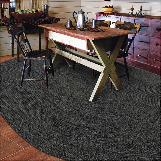 Black Outdoor Braided Oval Rugs - Braided-Rugs.com