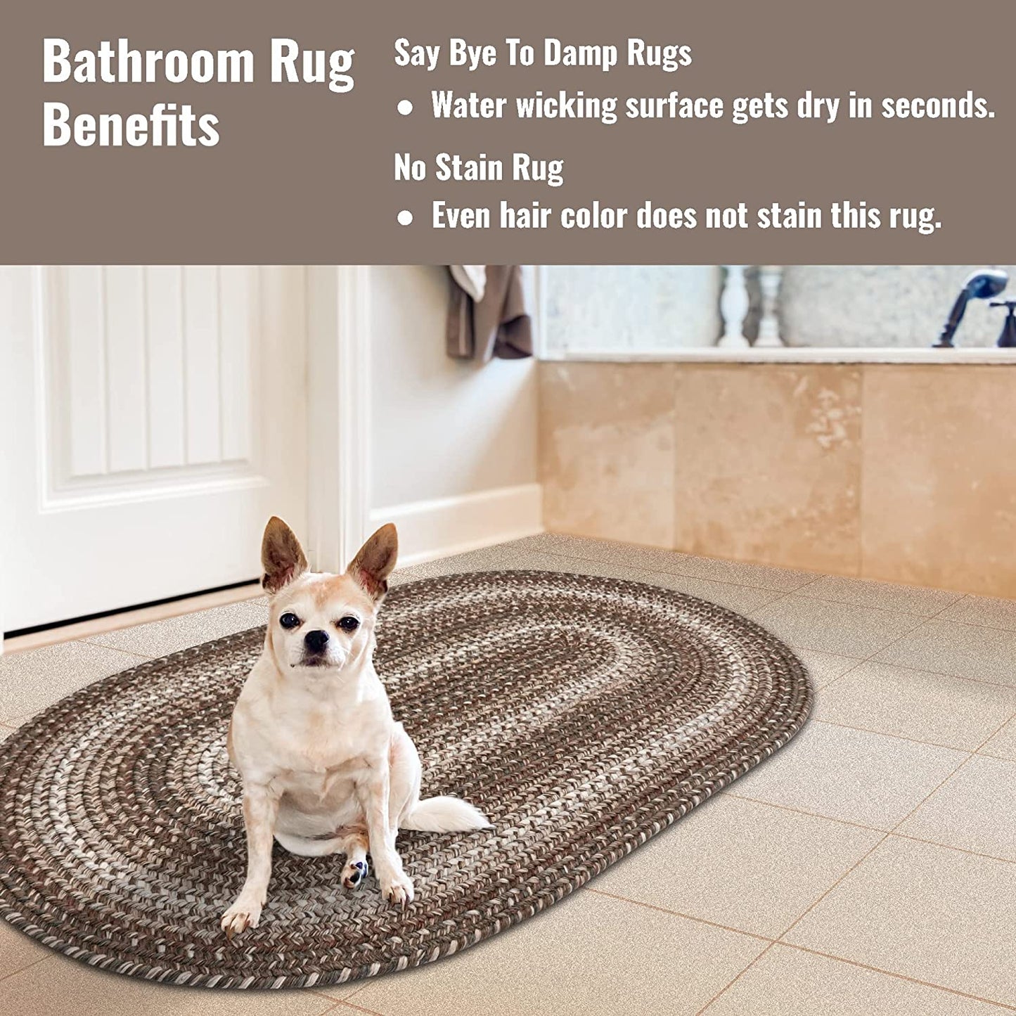 Wildwood Brown Ultra Durable Braided Oval Rugs - Braided-Rugs.com