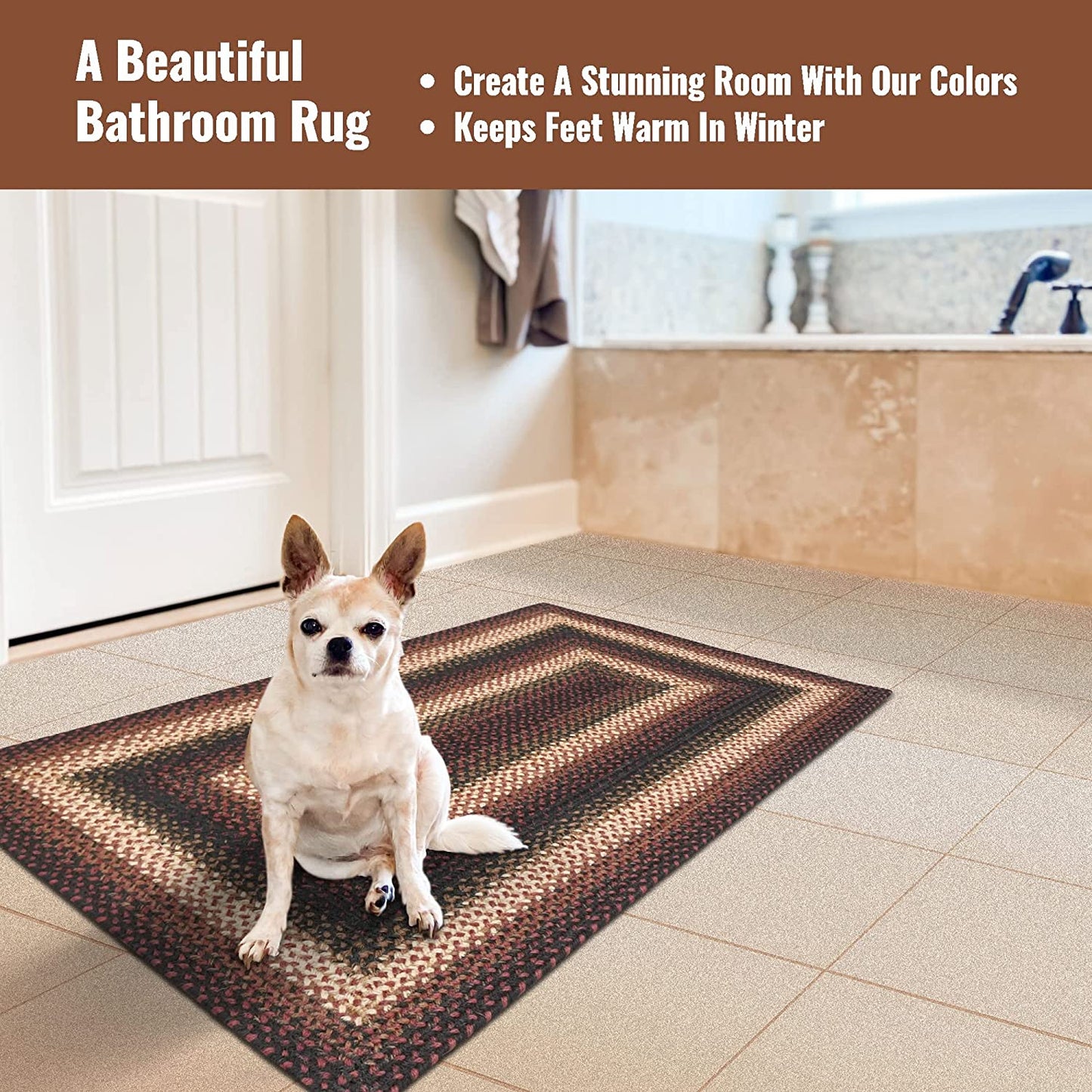 Prescott Black - Burgundy Jute Rectangular Braided Rugs - Braided-Rugs.com