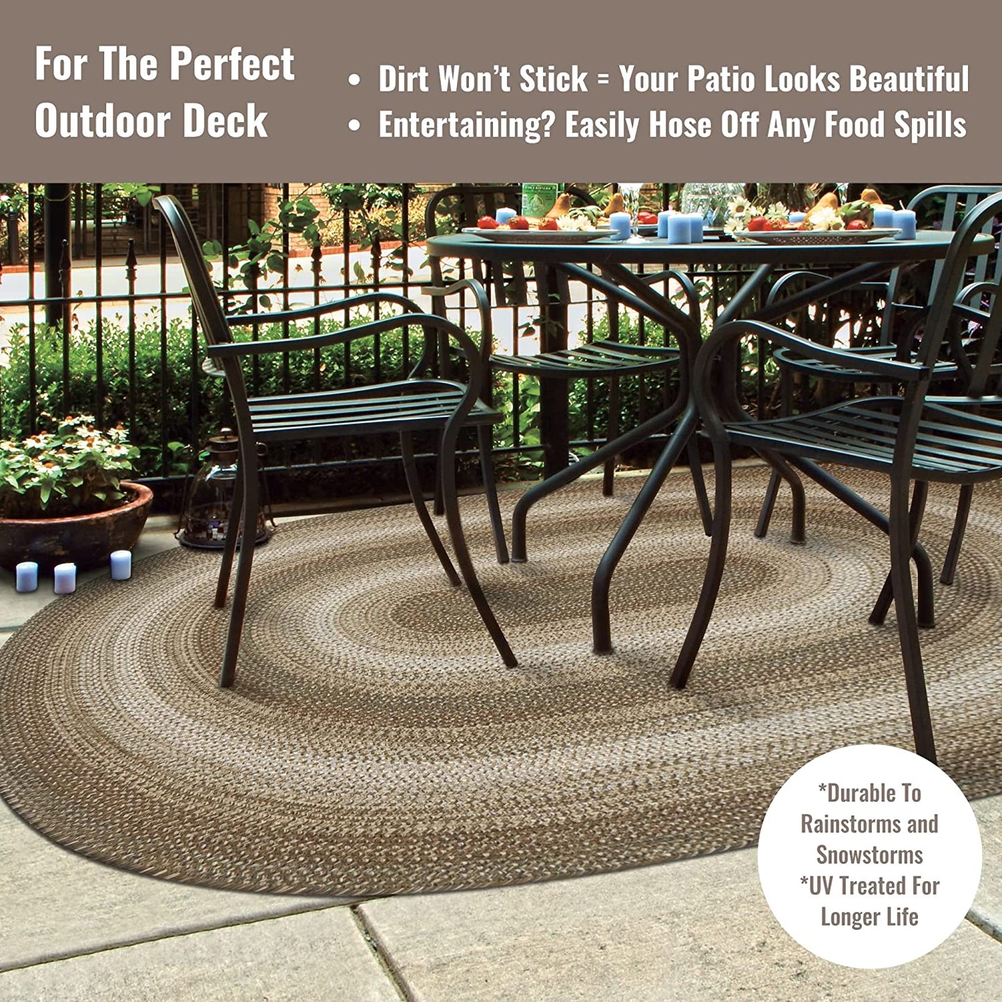 Wildwood Brown Ultra Durable Braided Oval Rugs - Braided-Rugs.com