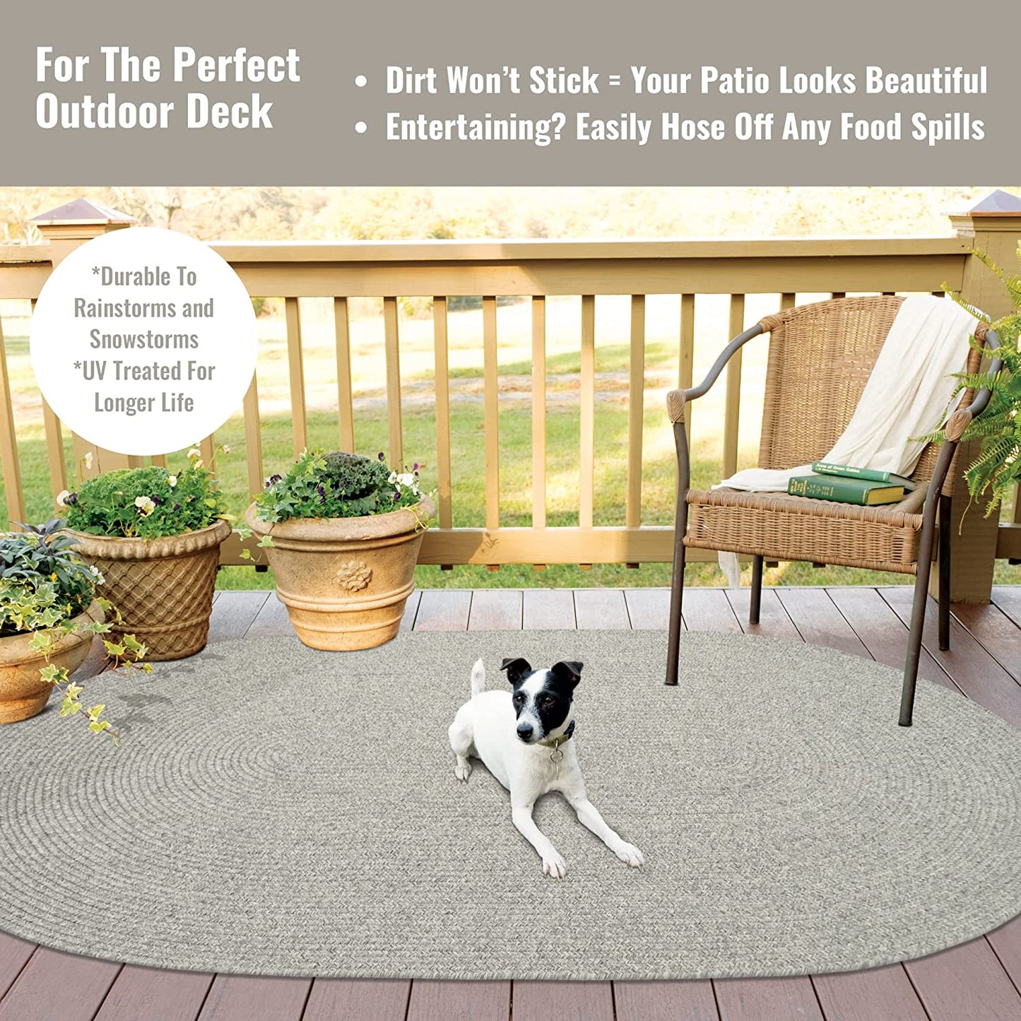 Slate Outdoor Braided Oval Rugs - Braided-Rugs.com