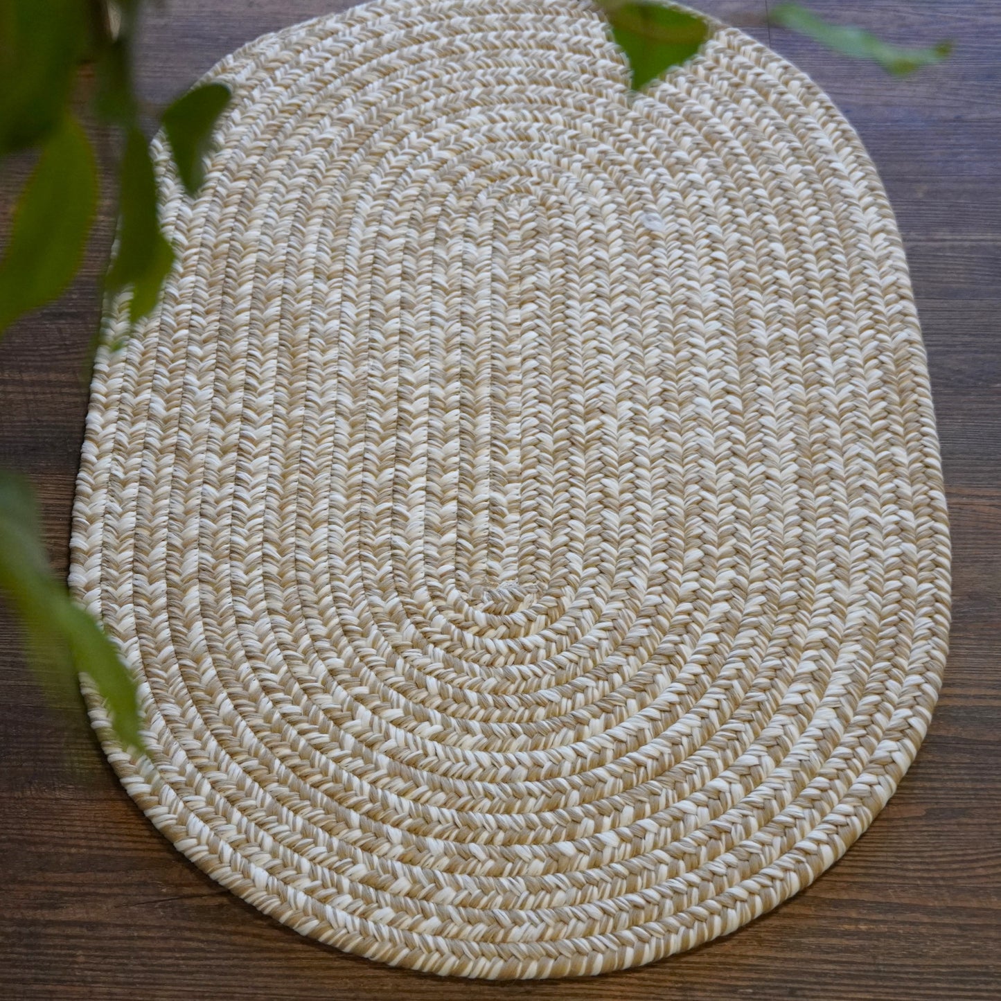 Modern Barn Braided Tweed Oval Runner