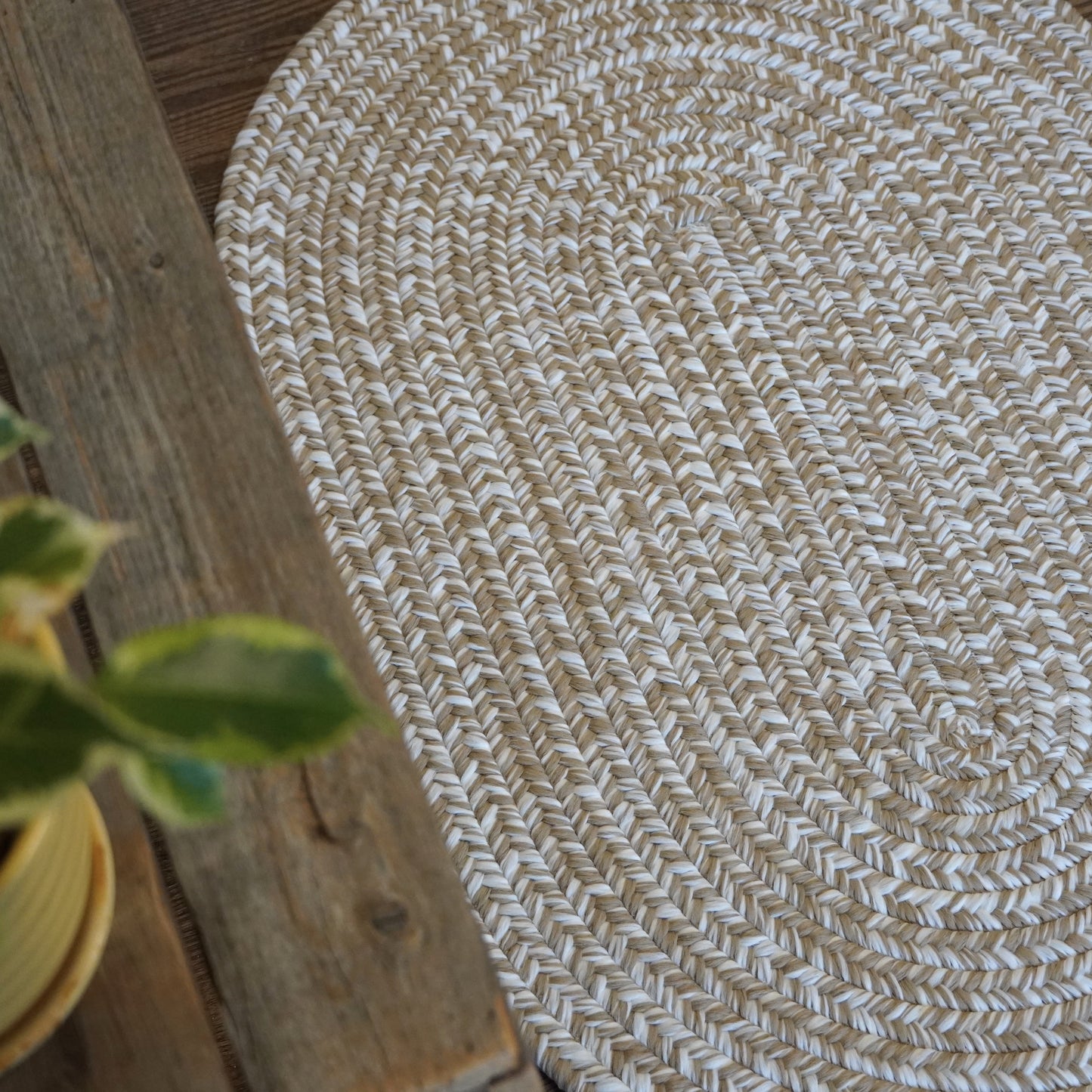 Modern Barn Braided Tweed Oval Runner