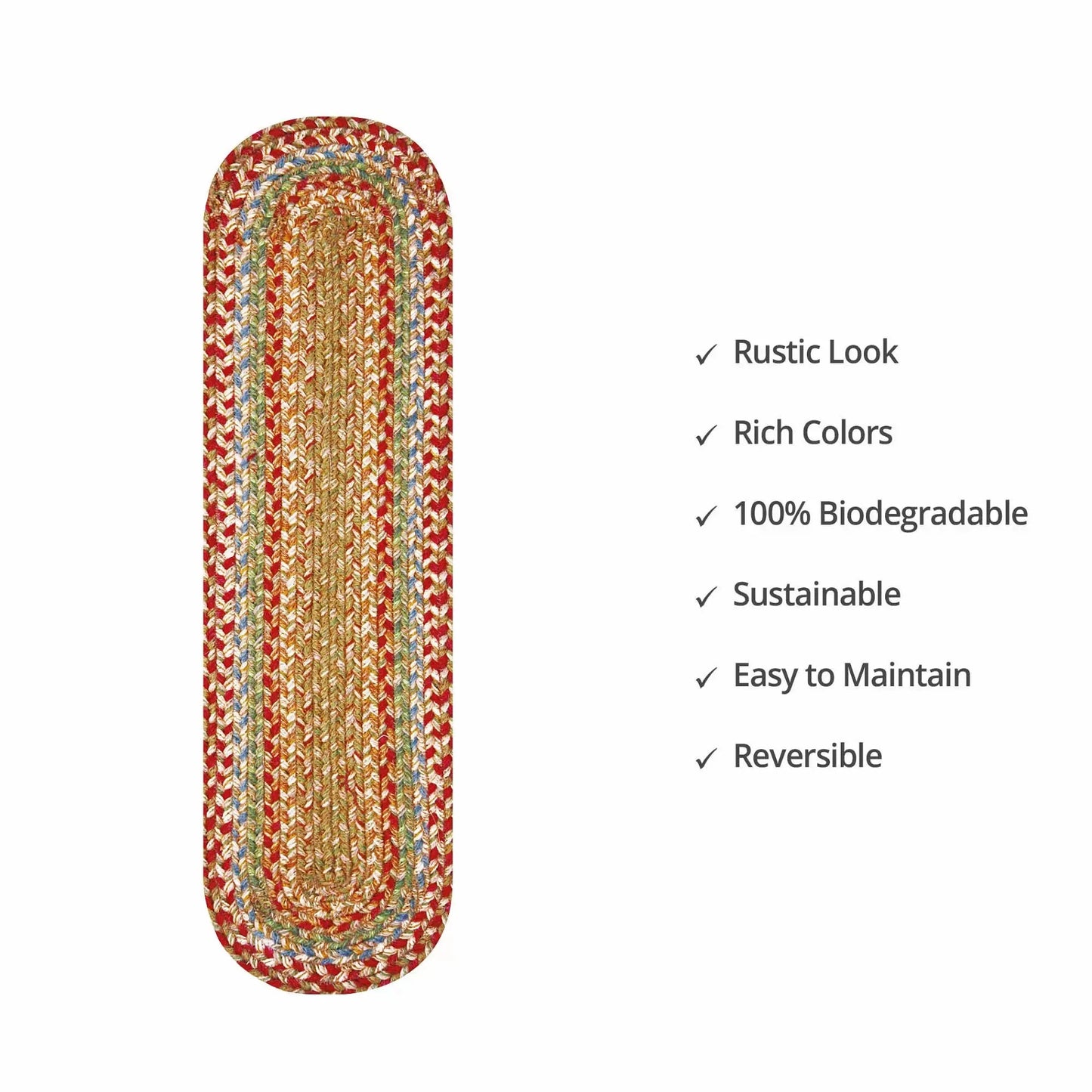 Azalea Multi Color Jute Stair Tread