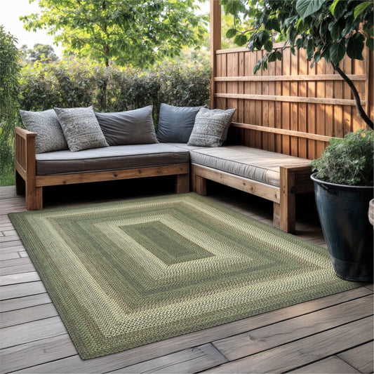Cedar Ridge Green Ultra Durable Braided Rectangular Rugs