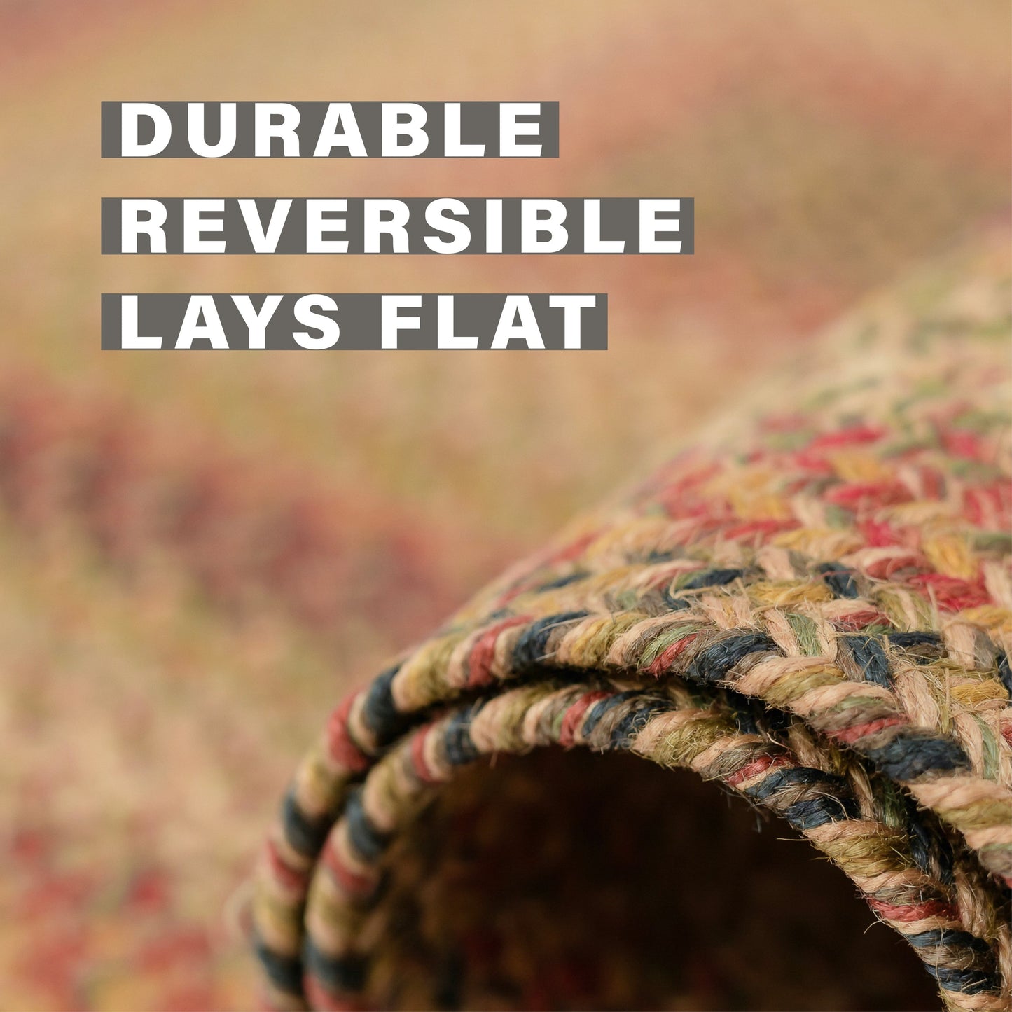 Kingston Tan-Beige-Red Oval Jute Braided Rugs
