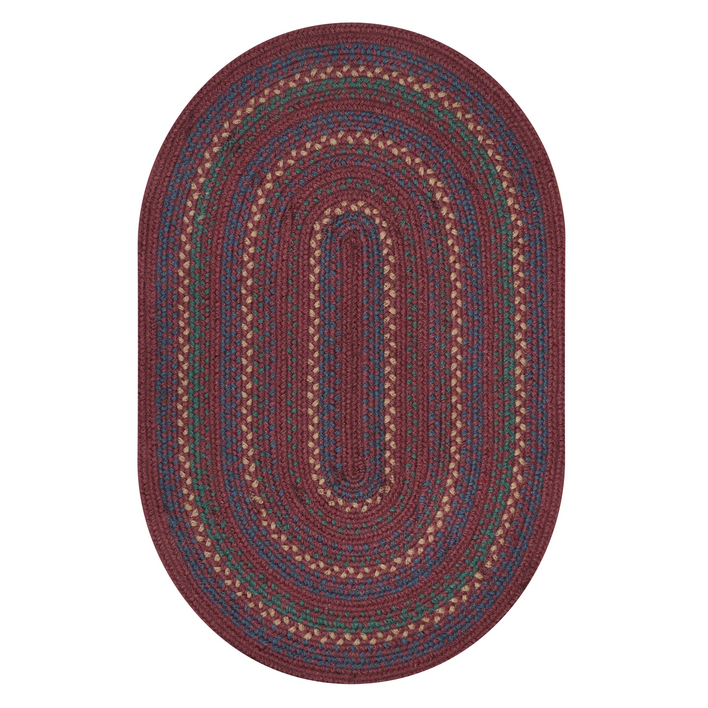 Jamestown Burgundy Jute Braided Oval Rug