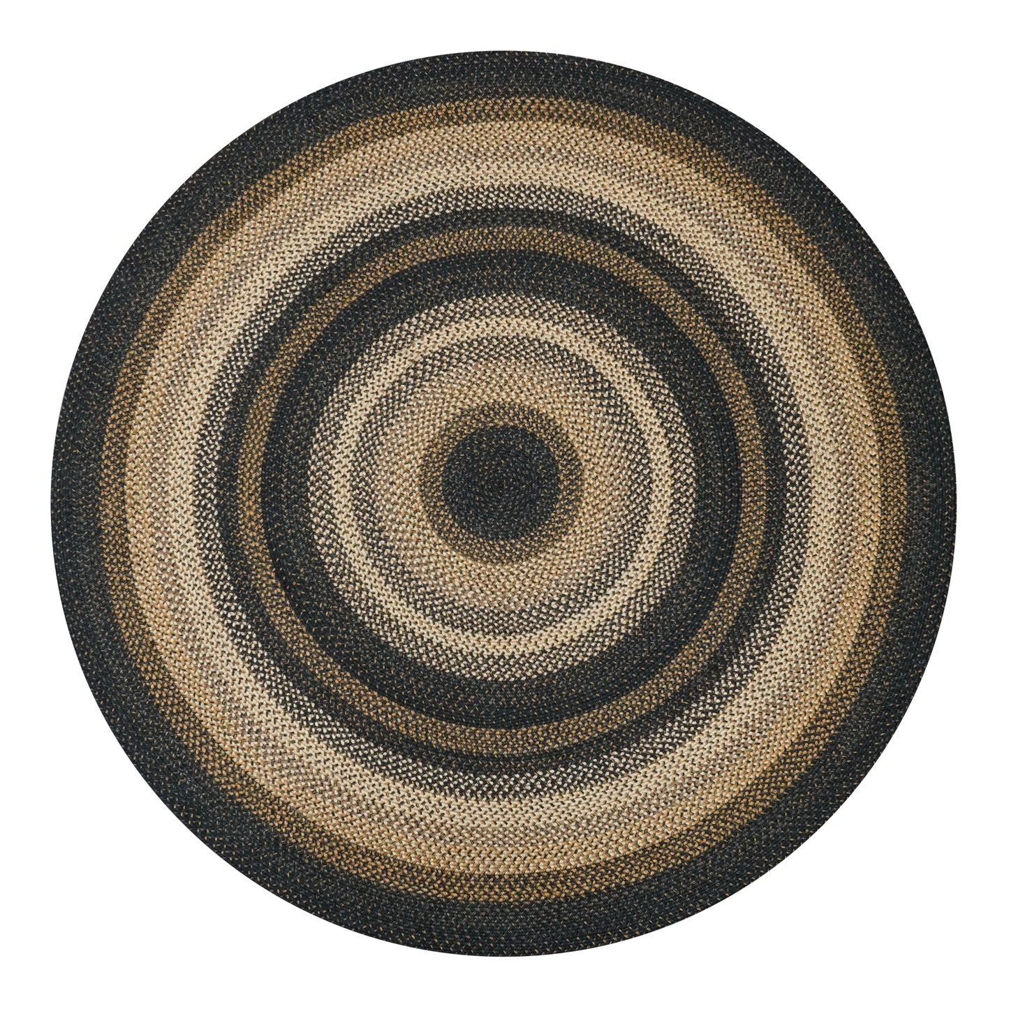 Kilimanjaro Black - Cream Jute Round Braided Rugs
