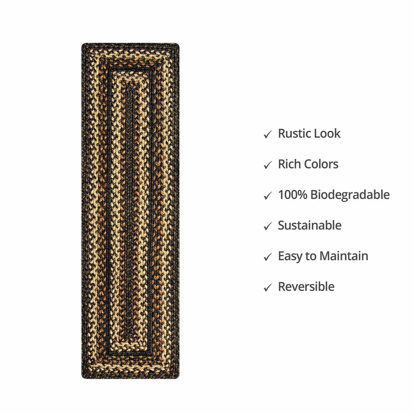 Kilimanjaro Black - Color Jute Stair Tread