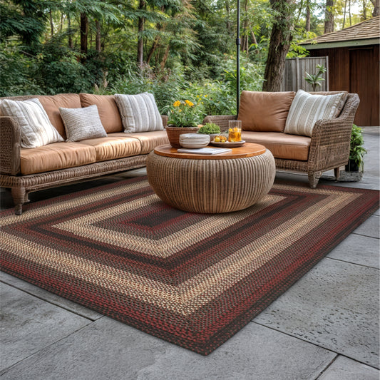 Montgomery Black - Burgundy Ultra Durable Braided Rectangular Rugs