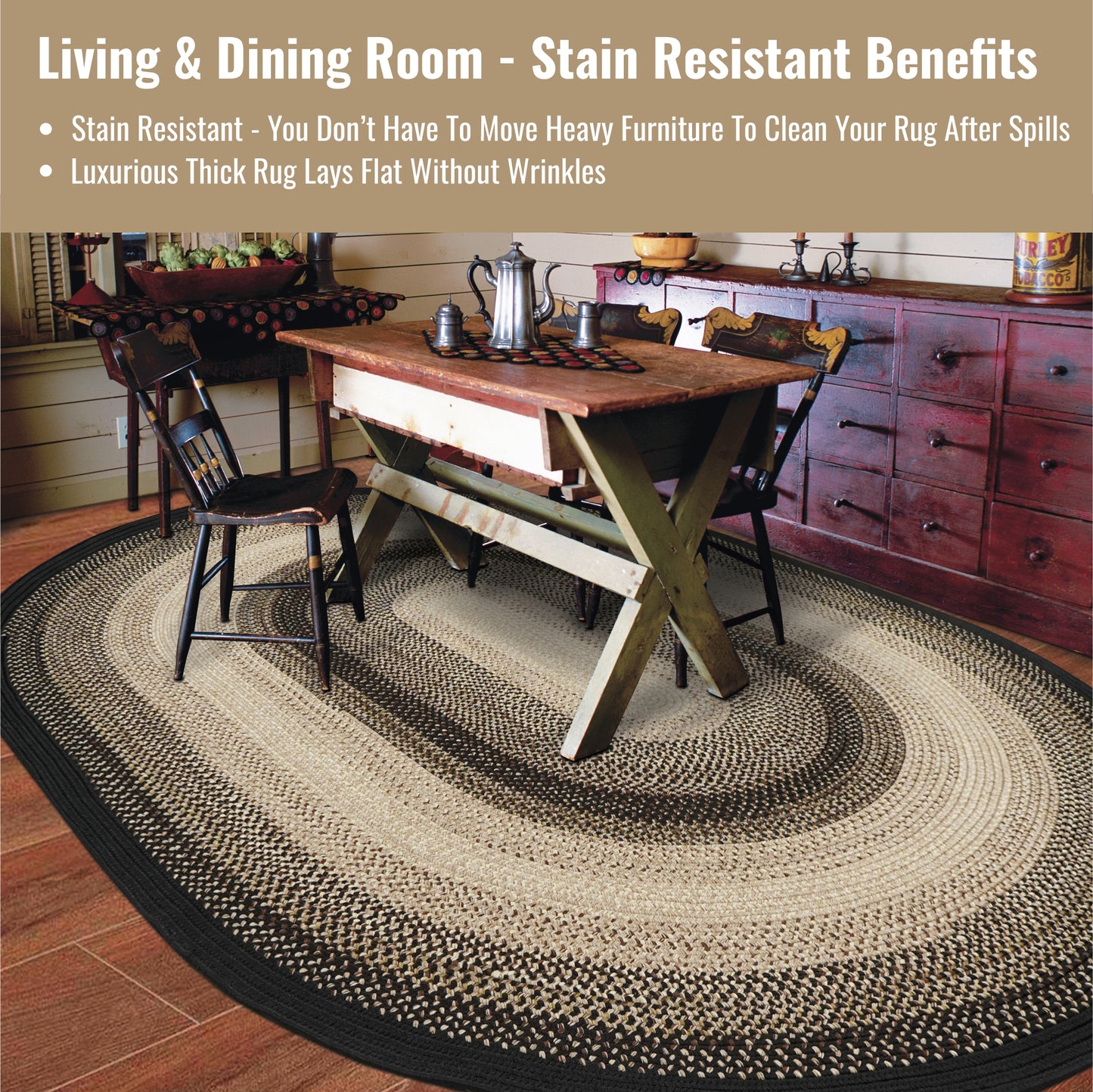 Black Mist Outdoor Braided Oval Rugs - Braided-Rugs.com