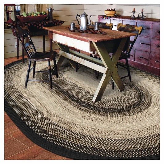 Black Mist Outdoor Braided Oval Rugs - Braided-Rugs.com