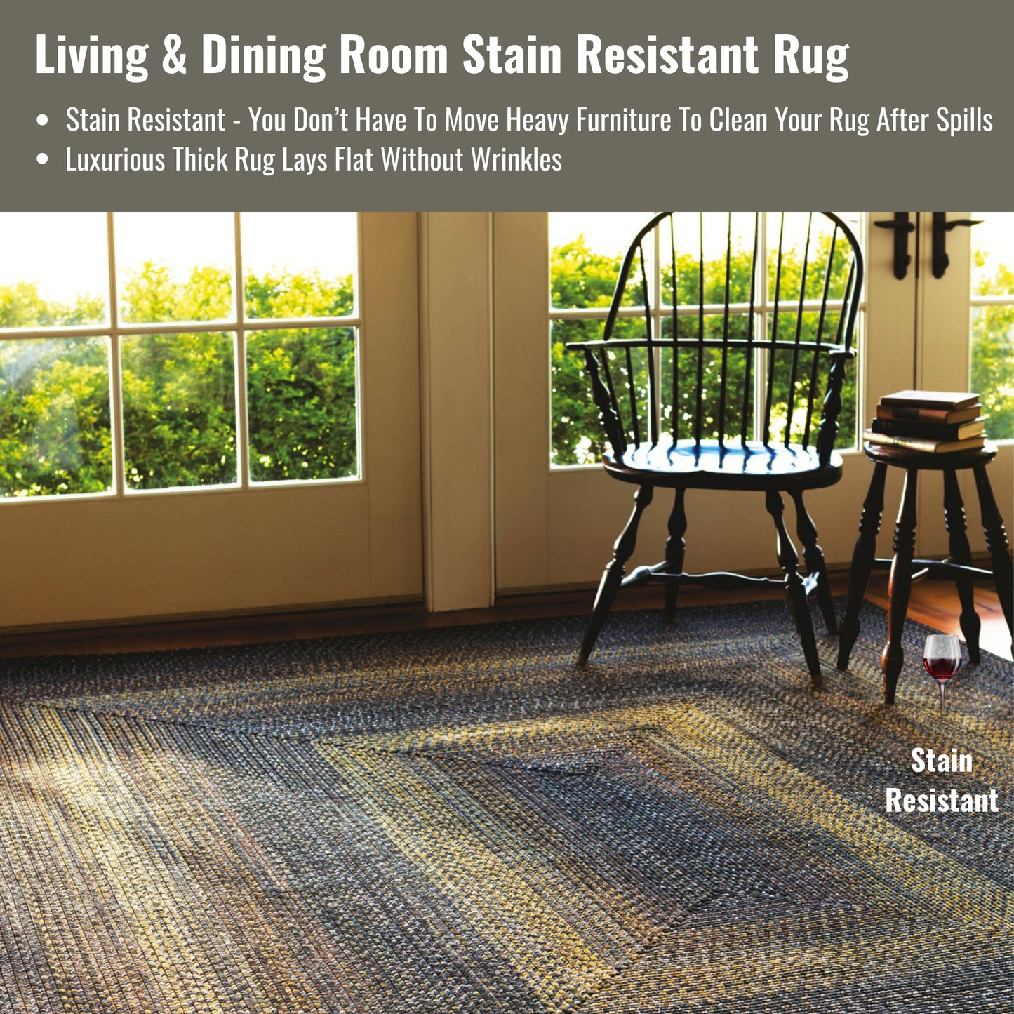 Black Forest Outdoor Braided Rectangular Rugs - Braided-Rugs.com