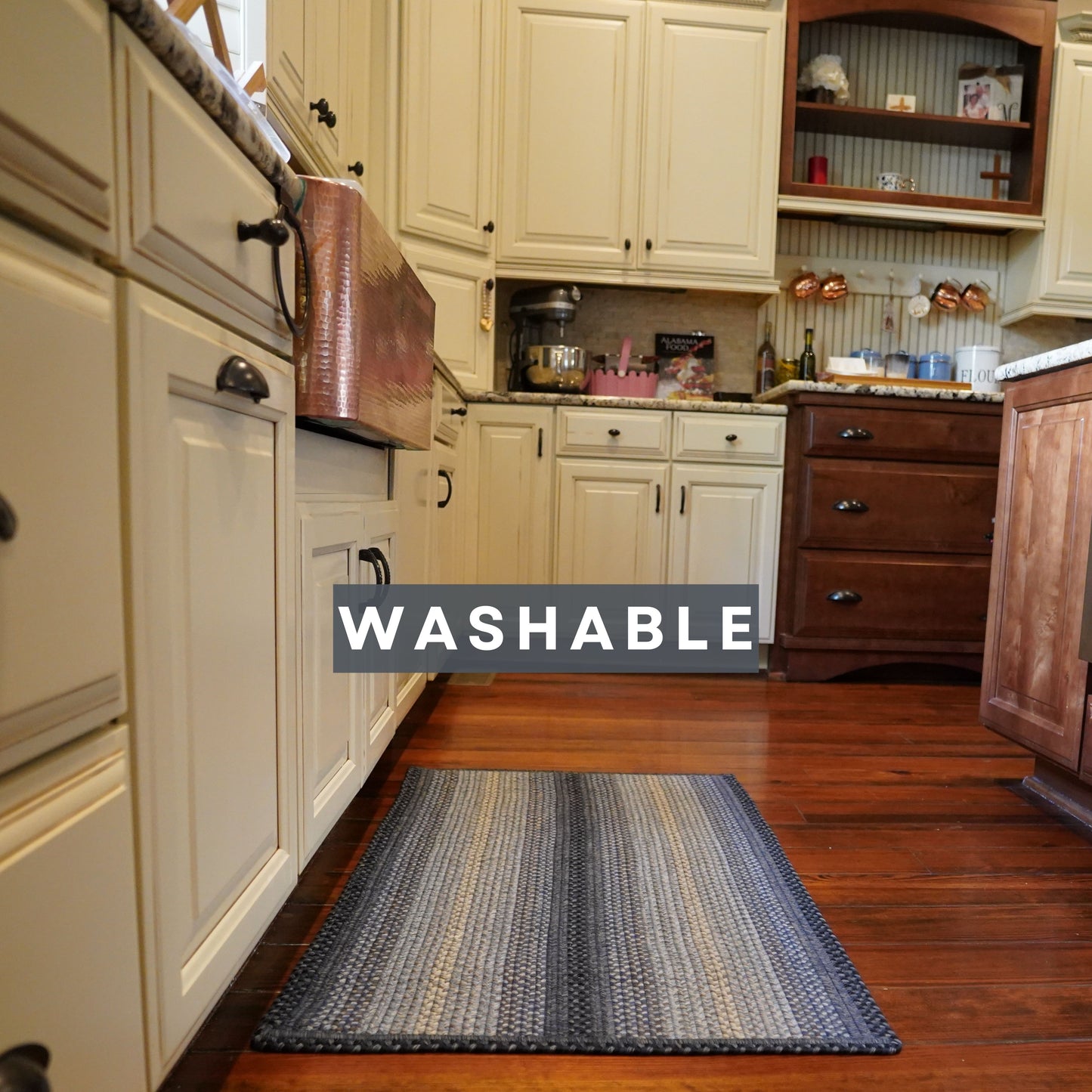 Non Slip, Waterproof Rug - Blue Oasis - Entryway, Kitchen, Bathroom