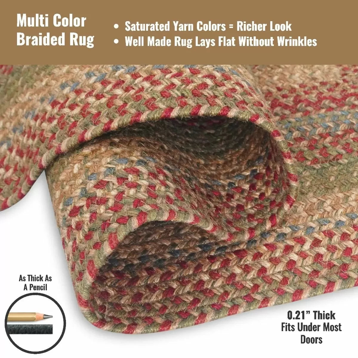 Azalea Multi Color Jute Oval Braided Rugs