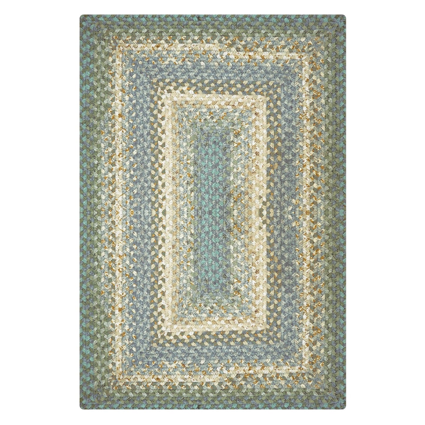 Baja Blue Cotton Braided Rectangular Rugs - Braided-Rugs.com