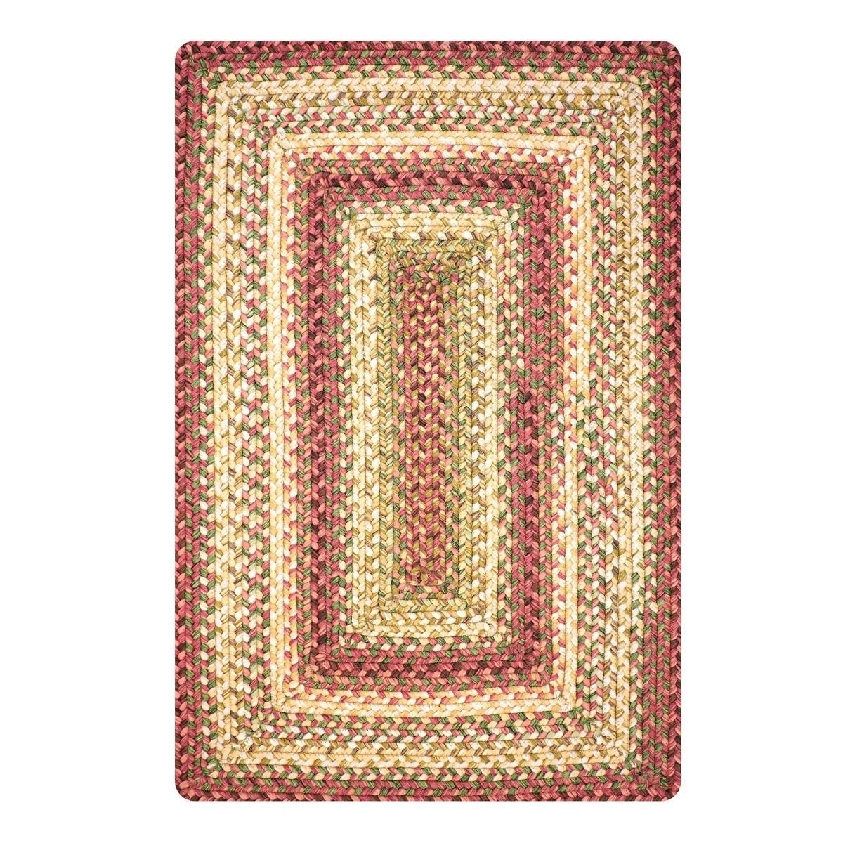Barcelona Gold - Burgundy Ultra Durable Braided Rectangular Rugs - Braided-Rugs.com