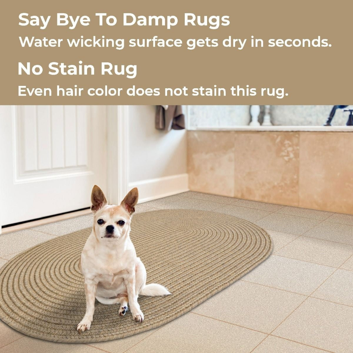 Biscuit Brown Ultra Durable Braided Oval Rugs