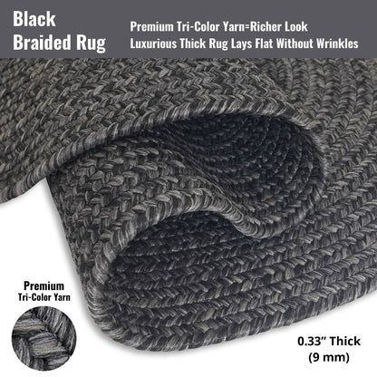 Black Outdoor Braided Rectangular Rugs
