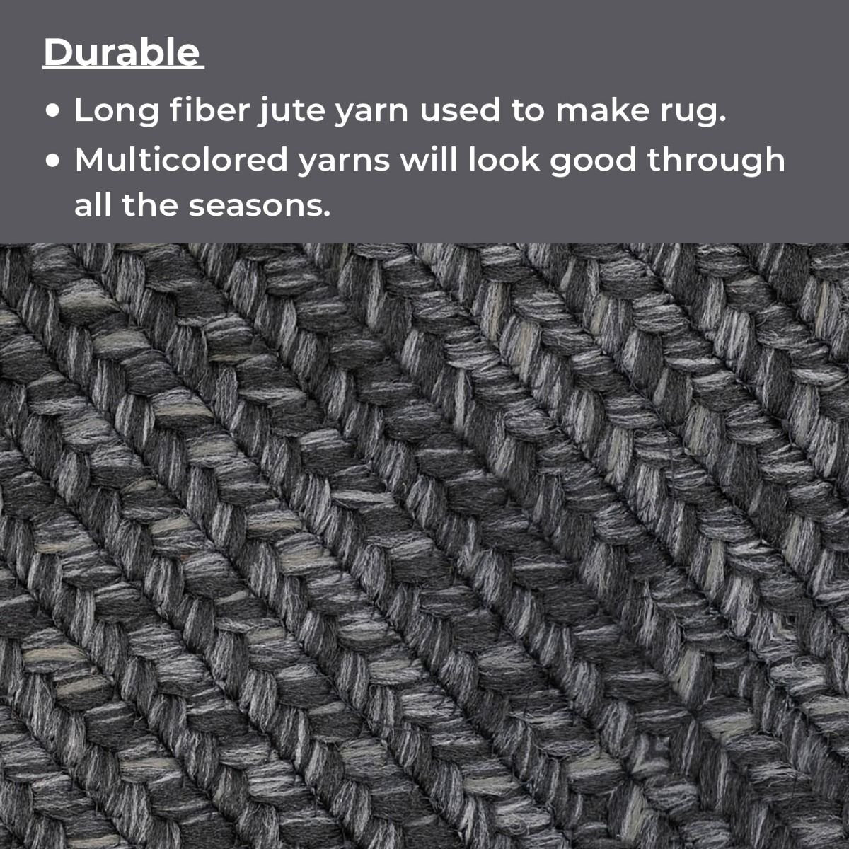 Black Outdoor Braided Rectangular Rugs - Braided-Rugs.com