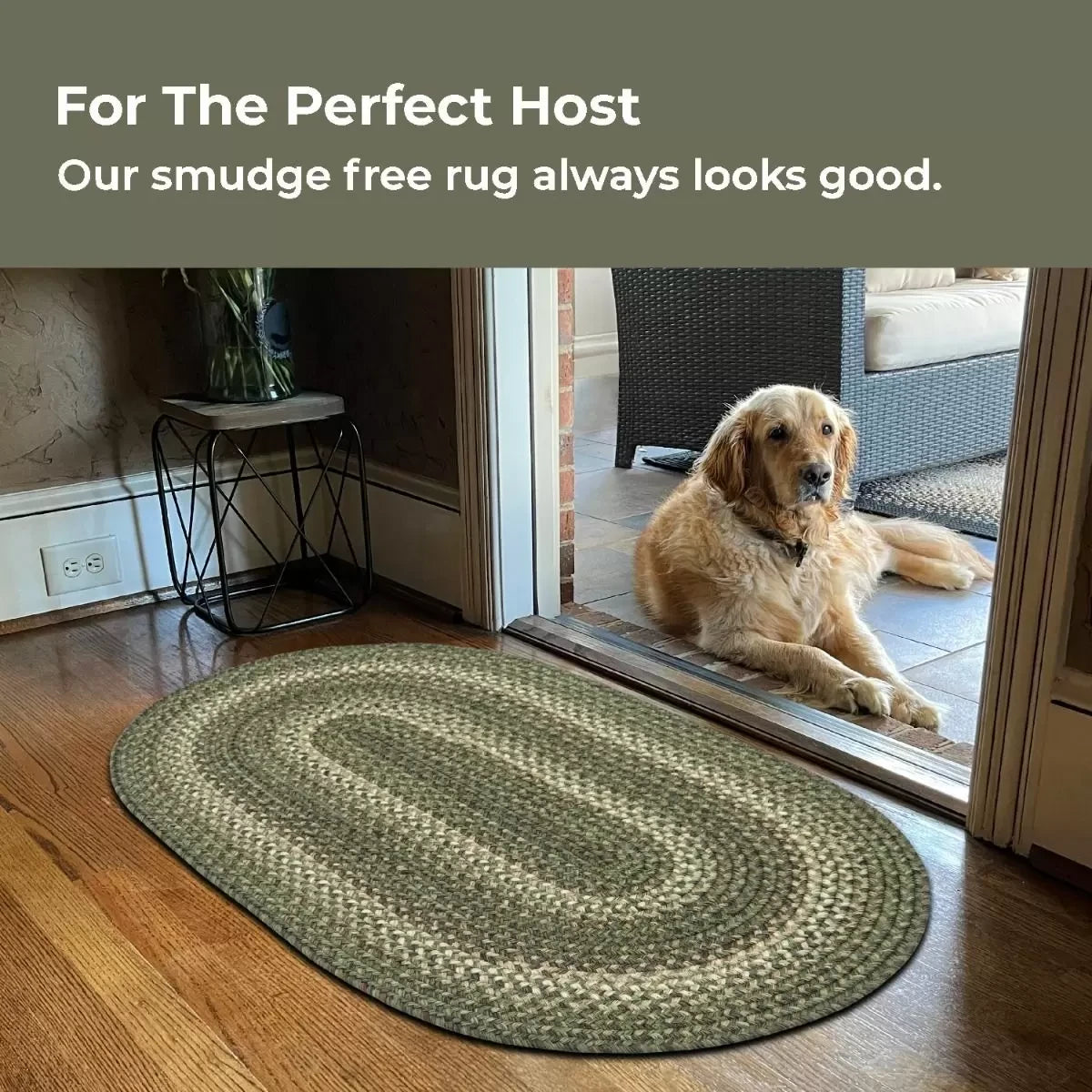 Cedar Ridge Green Ultra Durable Braided Oval Rugs