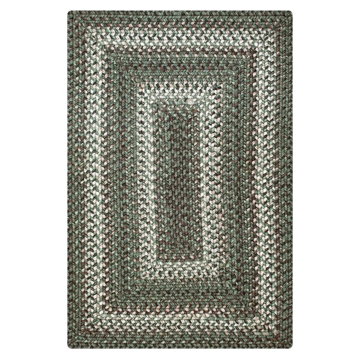 Cedar Ridge Green Ultra Durable Braided Rectangular Rugs - Braided-Rugs.com