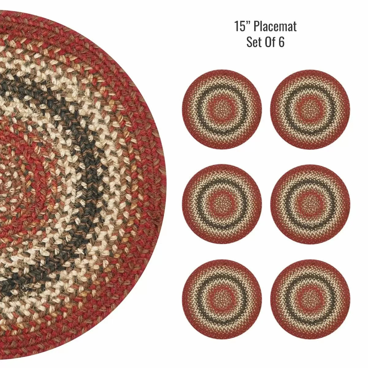 Chester Red - White Jute Braided Accessories