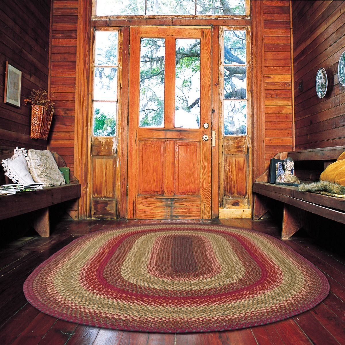 Cider Barn Red Jute Braided Oval Rugs - Braided-Rugs.com