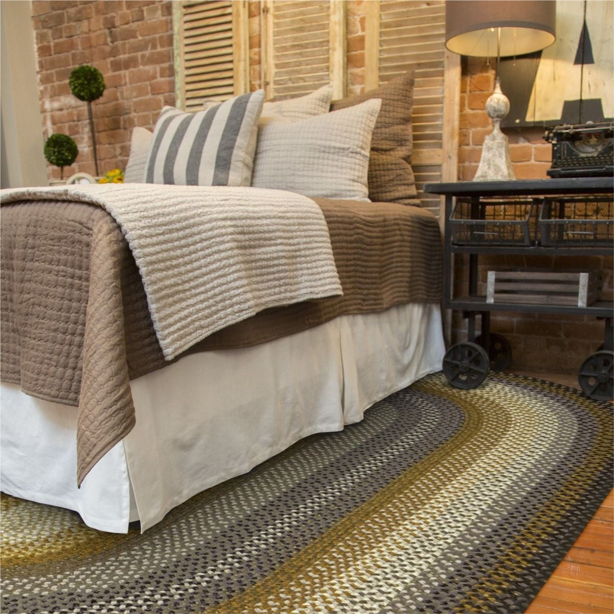 Cocoa Bean Brown and Black Cotton Braided Oval Rugs