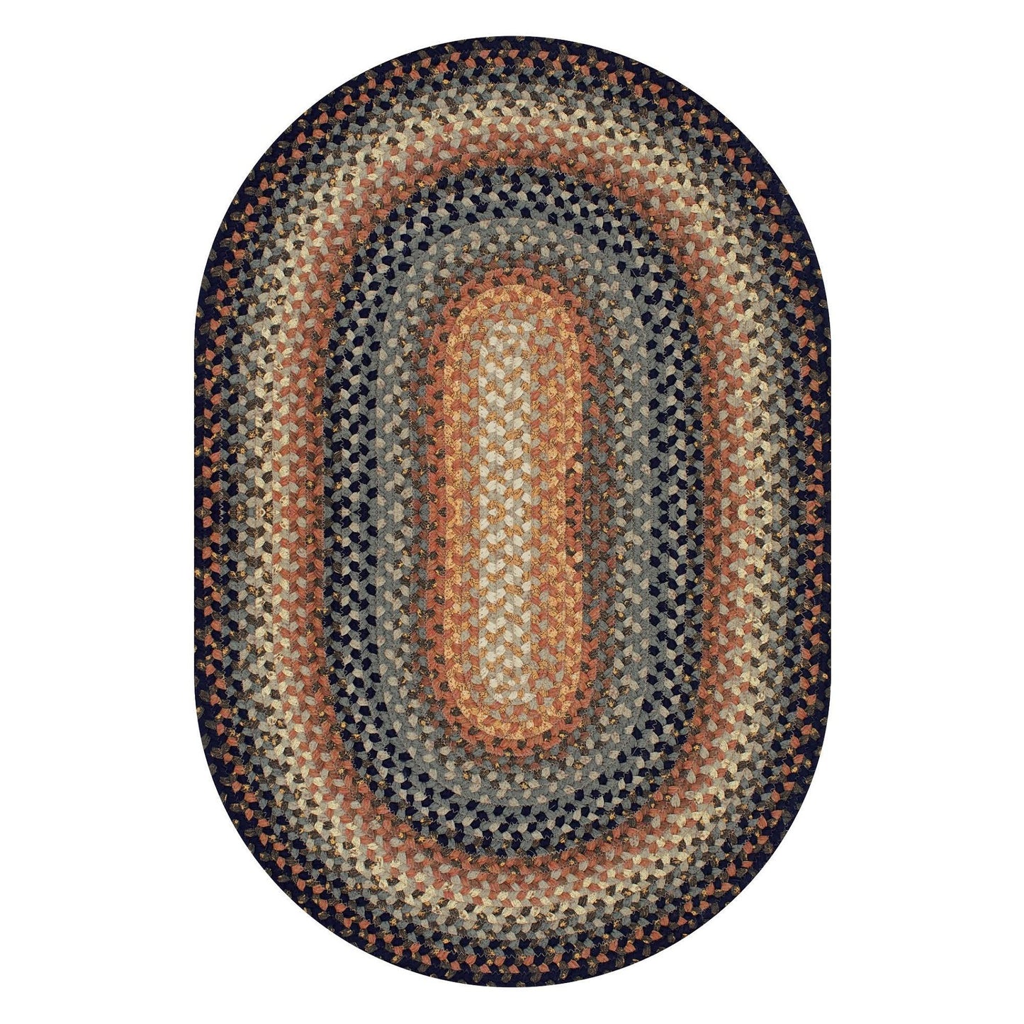 Cocoa Bean Brown and Black Cotton Braided Oval Rugs - Braided-Rugs.com