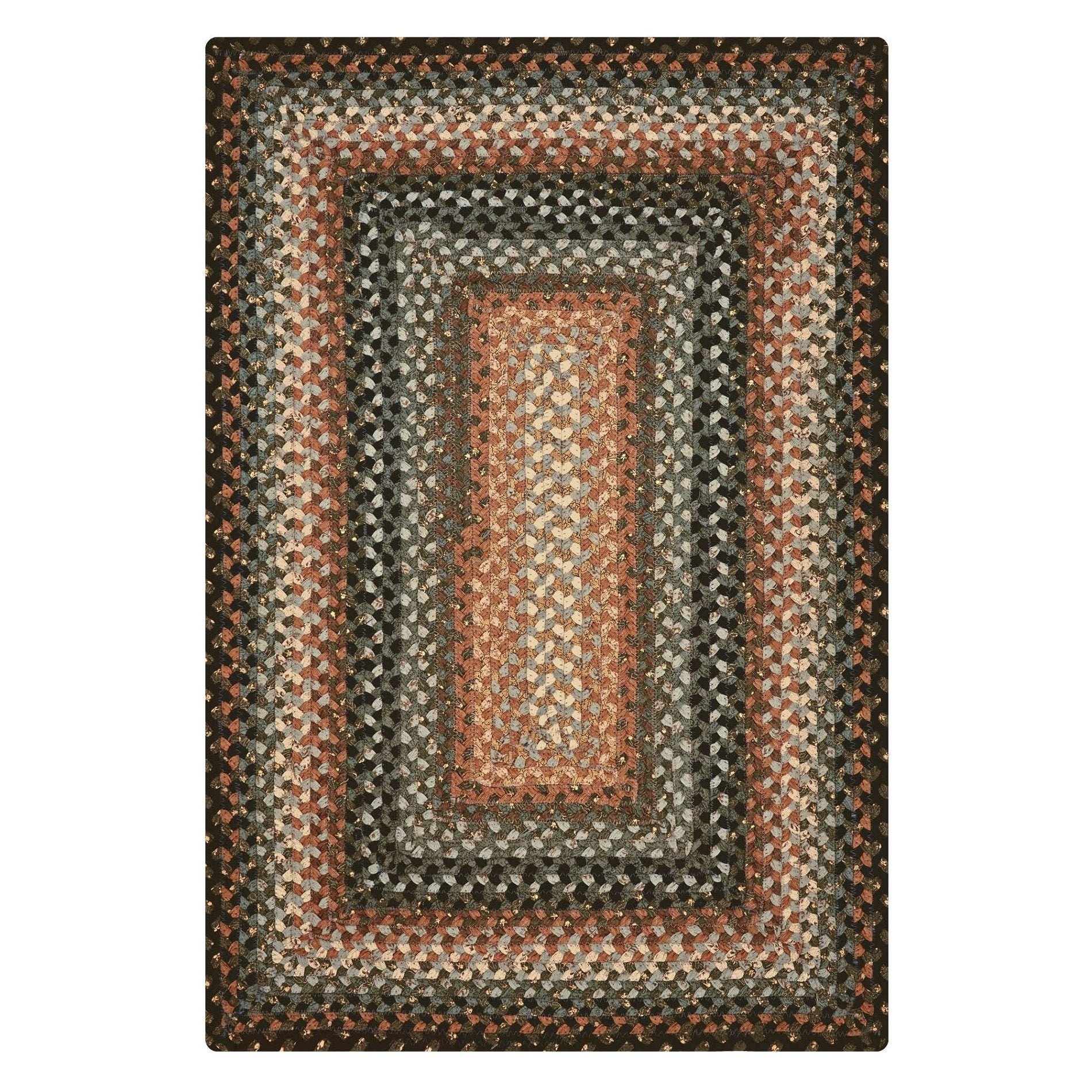 Cocoa Bean Brown and Black Cotton Braided Rectangular Rugs - Braided-Rugs.com
