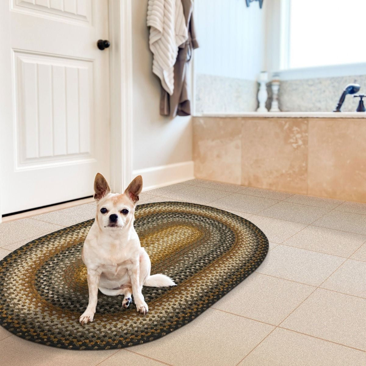 Cocoa Bean Brown and Black Cotton Braided Oval Rugs