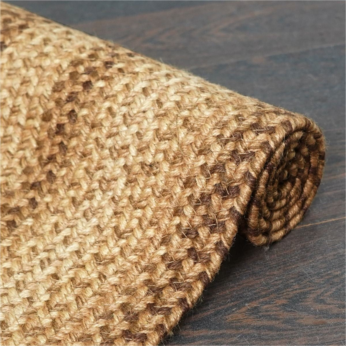 Cookie Dough Jute Braided Rectangular Rug