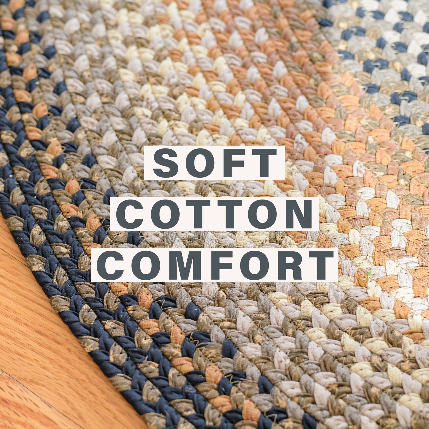 Cocoa Bean Brown and Black Cotton Braided Oval Rugs