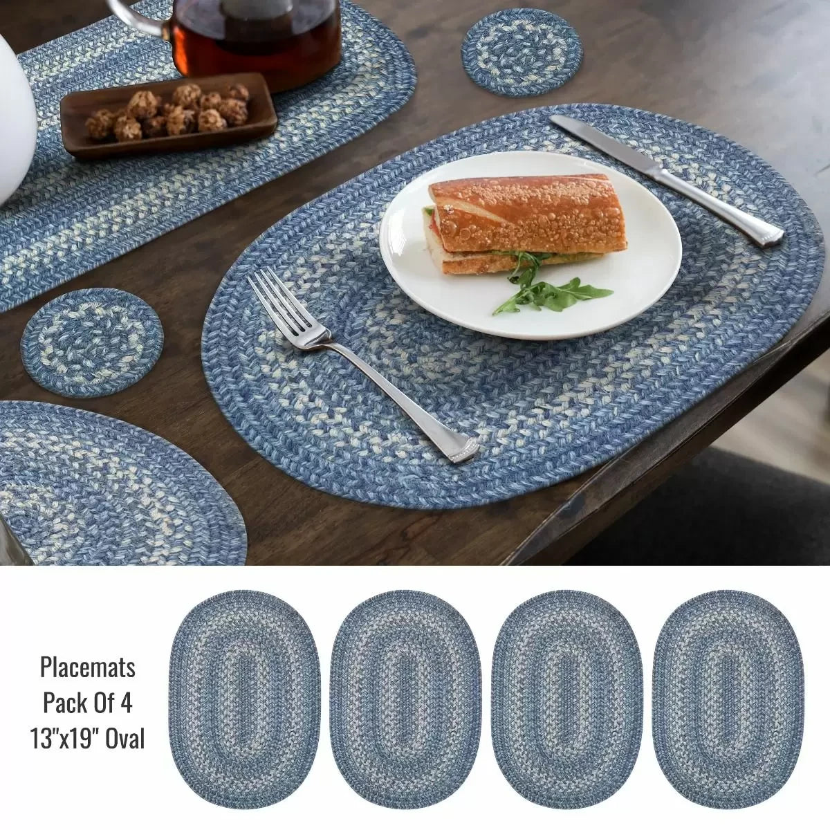 Denim Blue Jute Braided Accessories