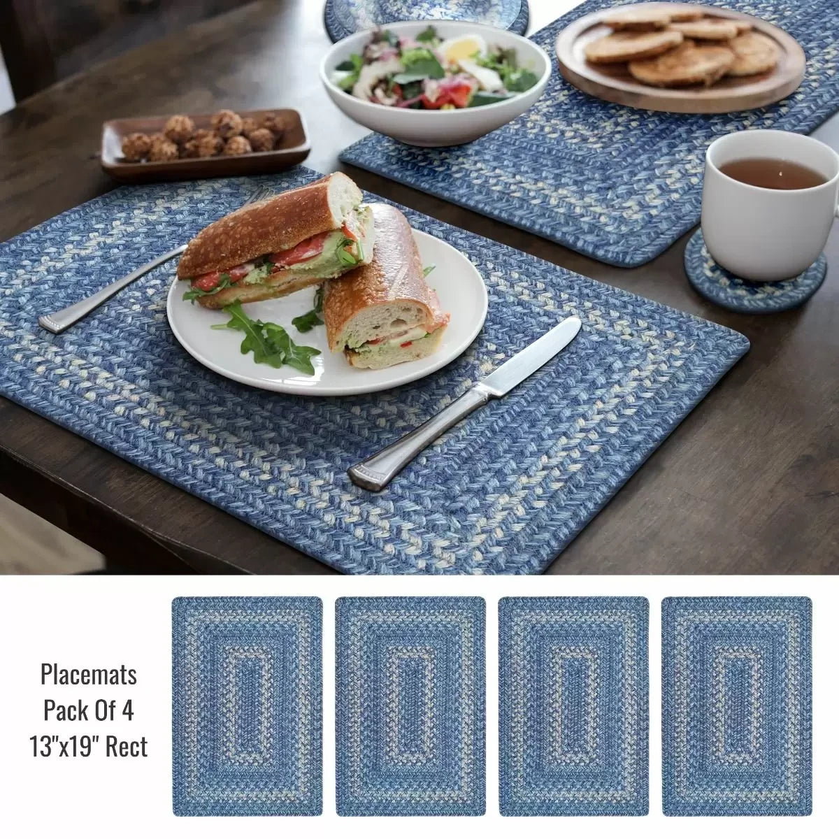 Denim Blue Jute Braided Accessories