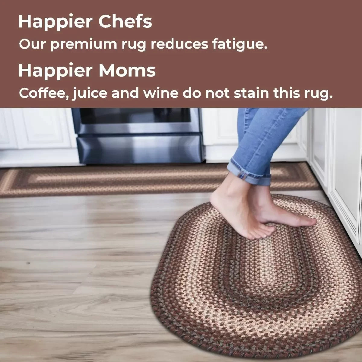 Driftwood Brown Ultra Durable Braided Oval Rugs