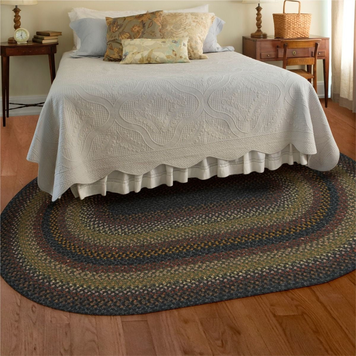 Enigma Black - Grey Cotton Braided Oval Rugs