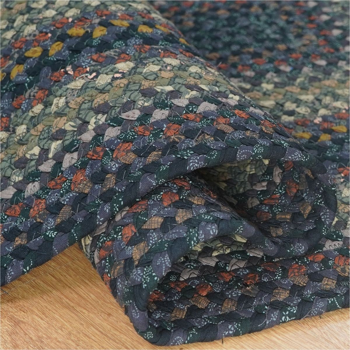 Enigma Black - Grey Cotton Braided Rectangular Rugs