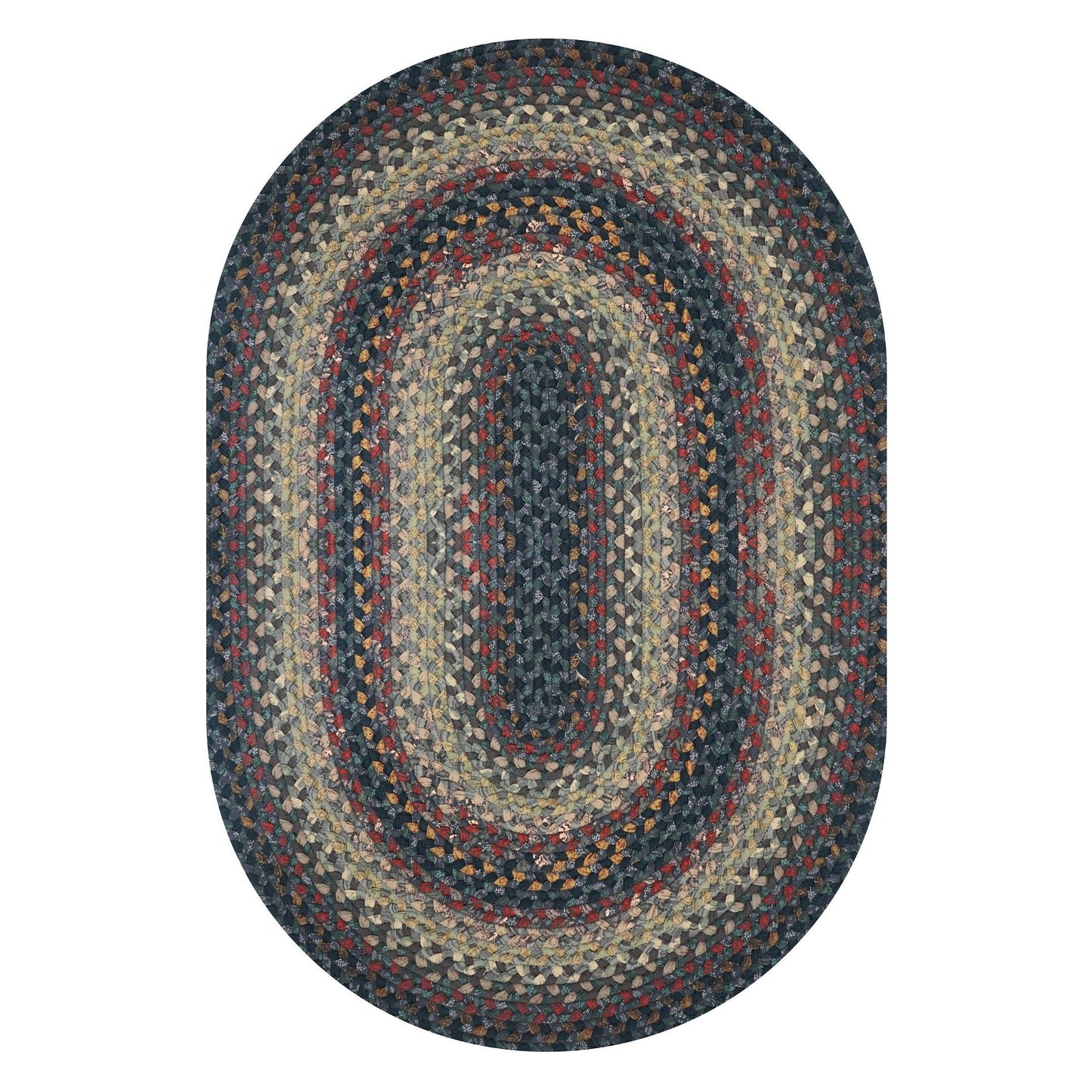 Enigma Black - Grey Cotton Braided Oval Rugs - Braided-Rugs.com