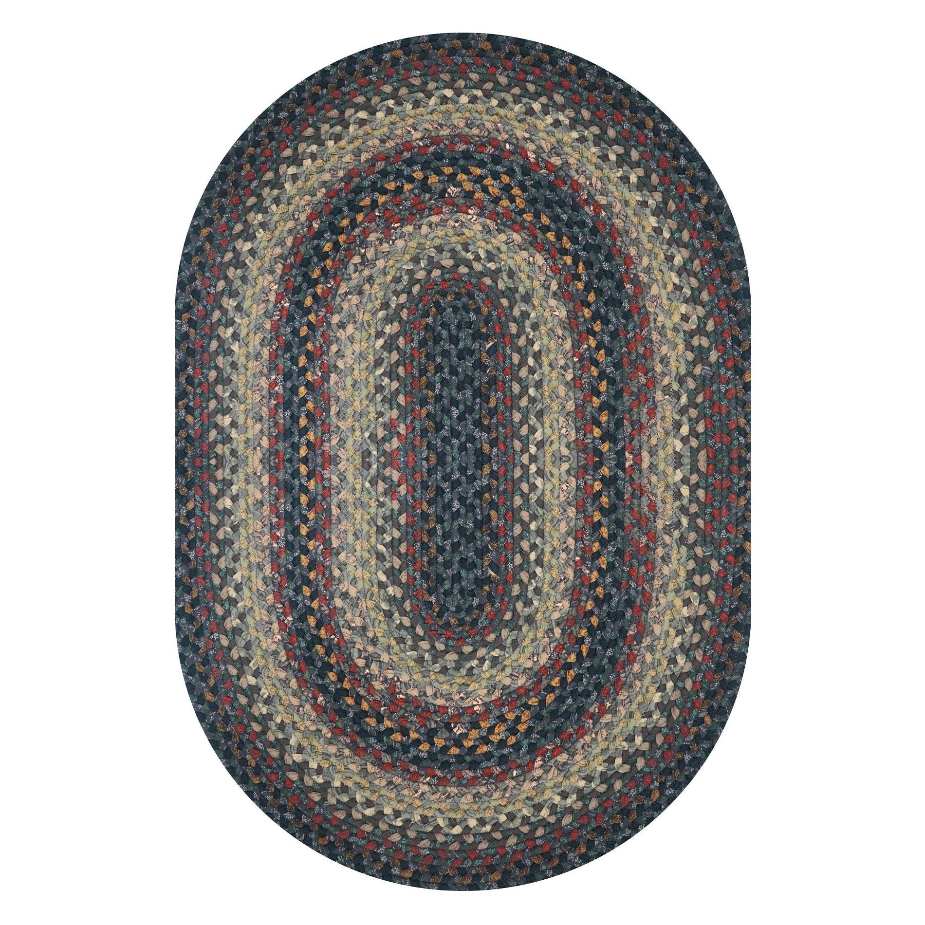 Enigma Black - Grey Cotton Braided Oval Rugs - Braided-Rugs.com