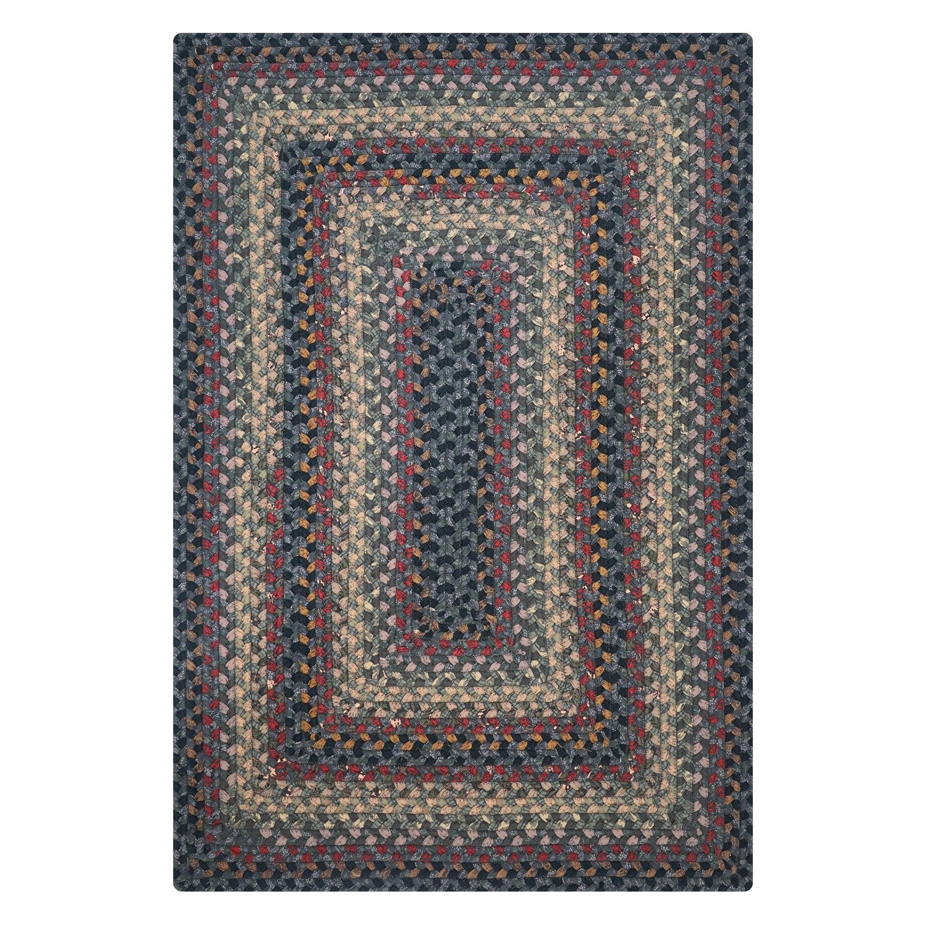 Enigma Black - Grey Cotton Braided Rectangular Rugs - Braided-Rugs.com