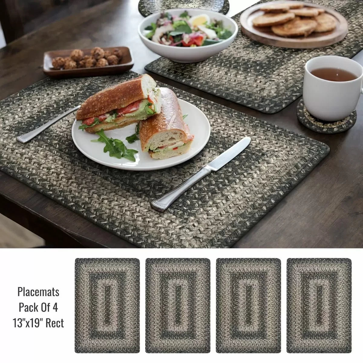 Flint Hill Grey Jute Braided Accessories